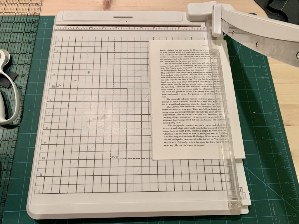 Cut book pages