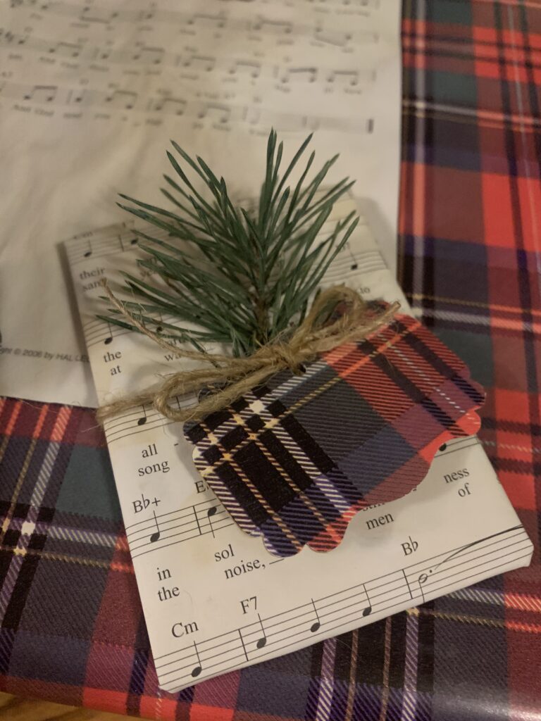 Christmas gift wrapped in a Christmas song