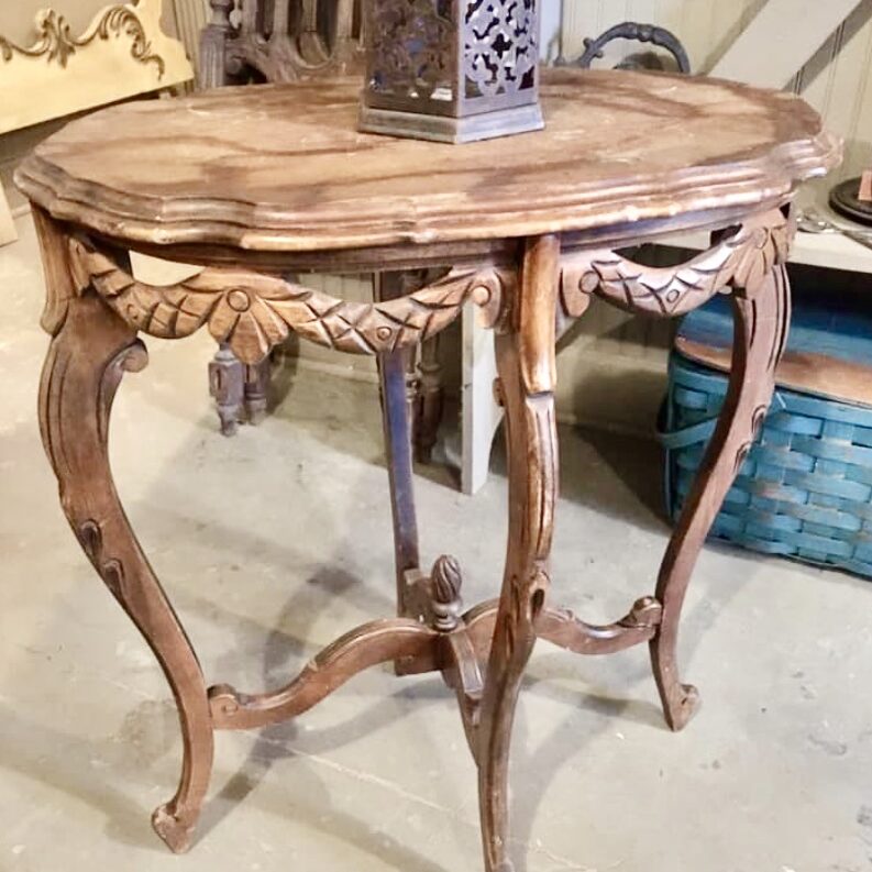 Antique oval gingerbread table